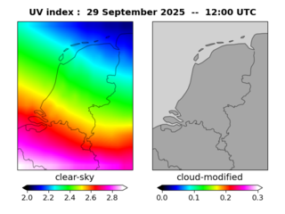 UV index map at 1200 UTC