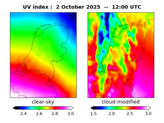 UV index map at 1200 UTC