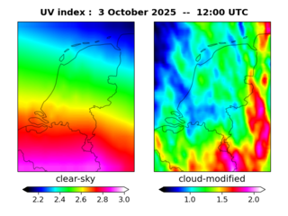 UV index map at 1200 UTC