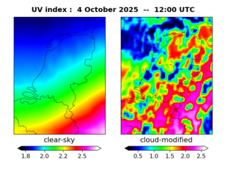 UV index map at 1200 UTC