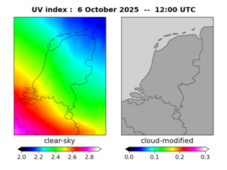 UV index map at 1200 UTC