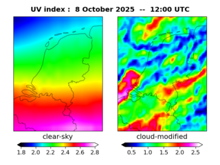 UV index map at 1200 UTC