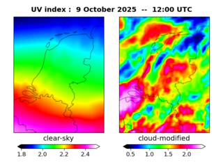 UV index map at 1200 UTC