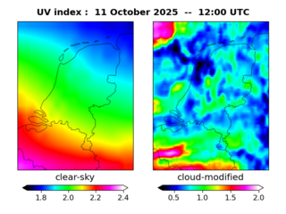 UV index map at 1200 UTC