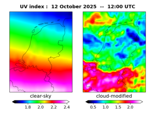 UV index map at 1200 UTC
