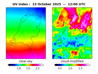 UV index map at 1200 UTC