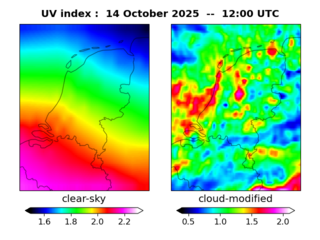 UV index map at 1200 UTC