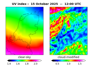 UV index map at 1200 UTC