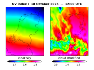 UV index map at 1200 UTC