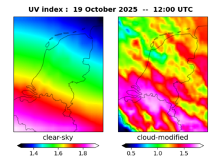 UV index map at 1200 UTC