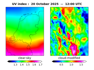 UV index map at 1200 UTC