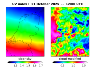 UV index map at 1200 UTC
