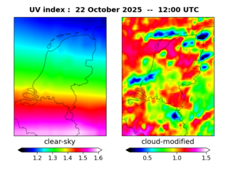 UV index map at 1200 UTC