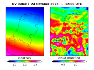 UV index map at 1200 UTC