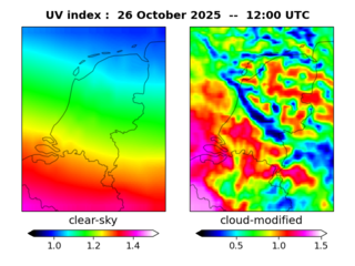 UV index map at 1200 UTC