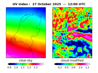 UV index map at 1200 UTC