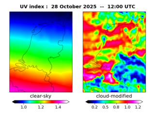 UV index map at 1200 UTC