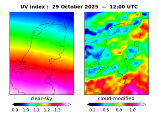 UV index map at 1200 UTC