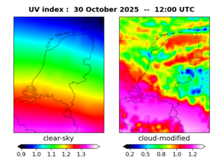 UV index map at 1200 UTC