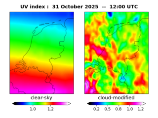 UV index map at 1200 UTC