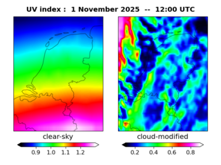 UV index map at 1200 UTC