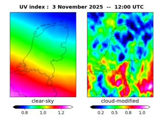 UV index map at 1200 UTC