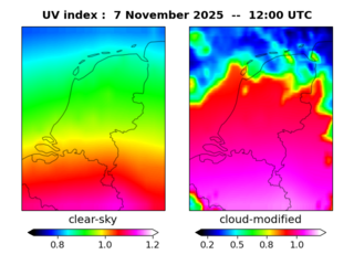 UV index map at 1200 UTC