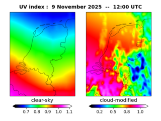 UV index map at 1200 UTC