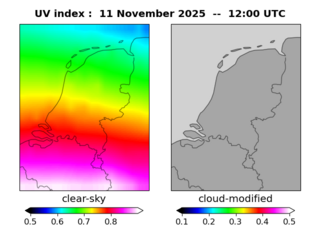 UV index map at 1200 UTC