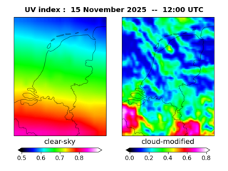 UV index map at 1200 UTC