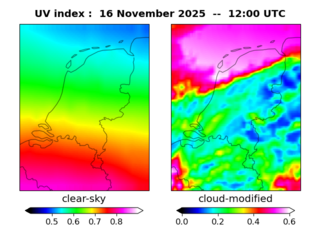 UV index map at 1200 UTC