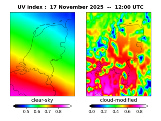 UV index map at 1200 UTC
