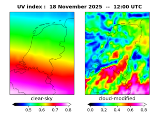 UV index map at 1200 UTC