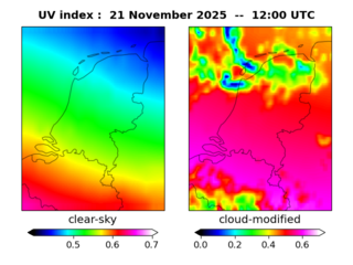 UV index map at 1200 UTC