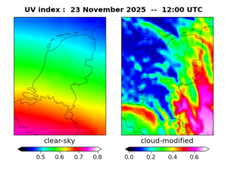 UV index map at 1200 UTC