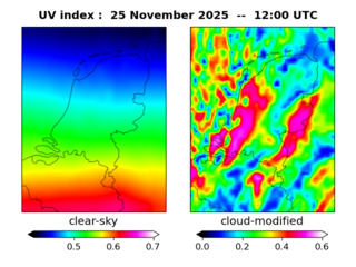 UV index map at 1200 UTC