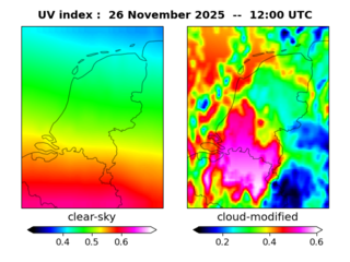 UV index map at 1200 UTC