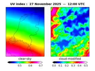 UV index map at 1200 UTC