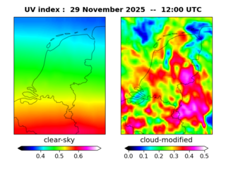 UV index map at 1200 UTC
