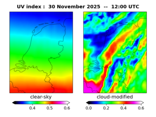 UV index map at 1200 UTC