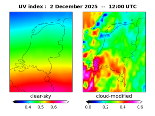 UV index map at 1200 UTC