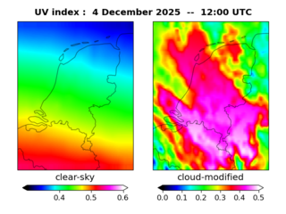 UV index map at 1200 UTC