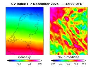 UV index map at 1200 UTC