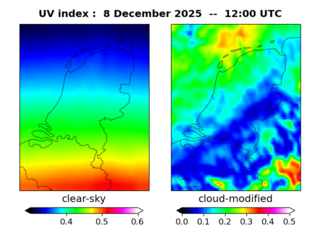 UV index map at 1200 UTC
