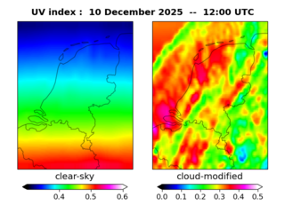 UV index map at 1200 UTC