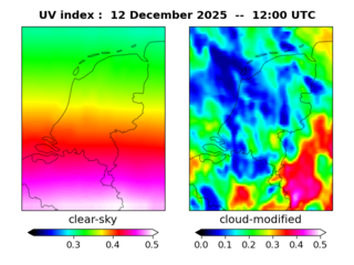 UV index map at 1200 UTC