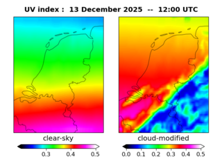 UV index map at 1200 UTC