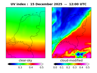 UV index map at 1200 UTC