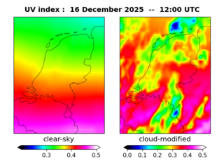 UV index map at 1200 UTC