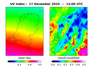 UV index map at 1200 UTC